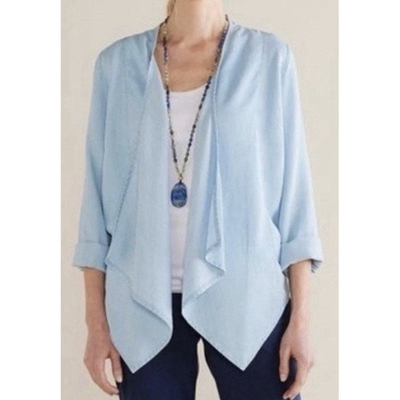 Soft Surroundings Tencel Topper Chambray S Boho Layer Minimalist Capsule Flowy - Picture 11 of 11